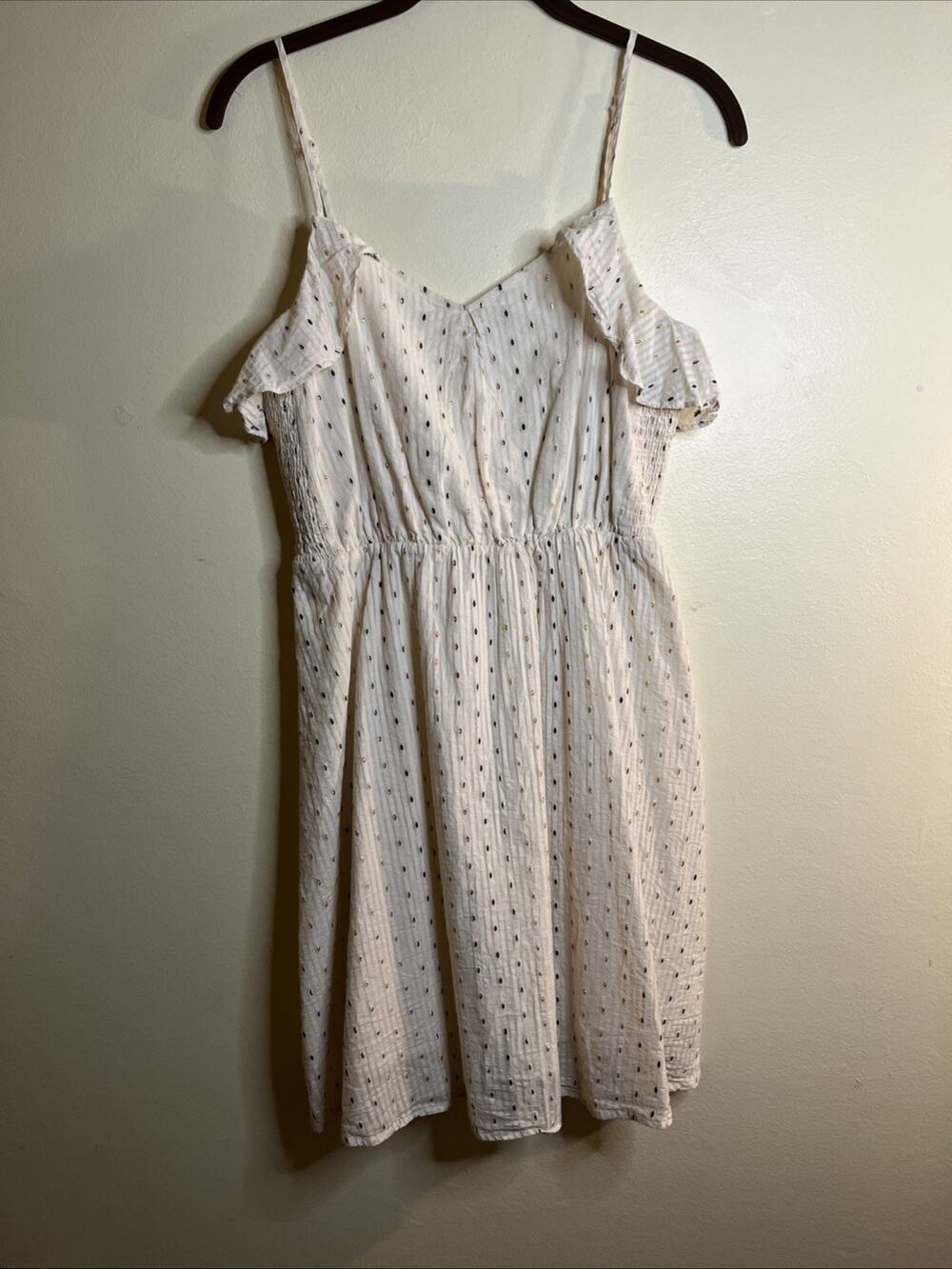 A NEW DAY Dress  Size XS Cream Hold Metallic Accent